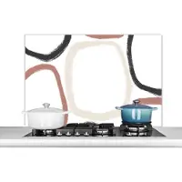 KitchenYeah Spatscherm keuken 100x65 cm - Kookplaat achterwand Minimalisme - Geometrische vormen - Pastel - Patronen - Muurbeschermer - Spatwand fornuis - Hoogwaardig aluminium
