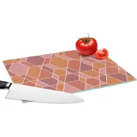 KitchenYeah Glazen Snijplank - 28x20 - Geometrie - Mozaïek - Patroon - Snijplanken Glas
