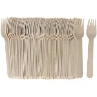 Gerimport Vorken - bamboe - 80x stuks - naturel - 16 cm - verjaardag/camping/bbq