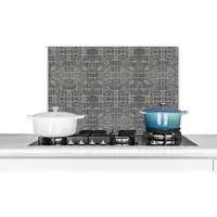 KitchenYeah Muurbeschermer - Grijs - Leer - Dierenprint - Dier - Keuken - 70x50 cm - Spatscherm achterwand keuken - Spatscherm