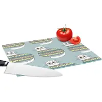 KitchenYeah Glazen Snijplank - 28x20 - Meisje - Katten - Trui - Patronen - Girl - Kids - Kinderen - Meiden - Snijplanken Glas