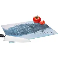 KitchenYeah Glazen Snijplank - 39x28 - Bos - Sneeuw - Winter - Snijplanken Glas