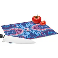 KitchenYeah Glazen Snijplank - 28x20 - Patronen - Bloem - Natuur - Snijplanken Glas