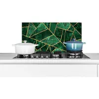 KitchenYeah Spatscherm keuken - Patronen - Goud - Groen - Edelsteen - Keuken achterwand - Keuken - 70x30 cm - Spatscherm