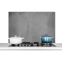 KitchenYeah Spatscherm keuken 100x65 cm - Kookplaat achterwand Beton - Lijn - Zwart - Grind - Muurbeschermer - Spatwand fornuis - Hoogwaardig aluminium