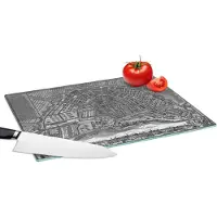 KitchenYeah Glazen Snijplank - 39x28 - Plattegrond - Amsterdam - Historisch - Snijplanken Glas
