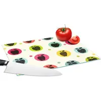 KitchenYeah Glazen Snijplank - 28x20 - Appel - Stippen - Patroon - Snijplanken Glas