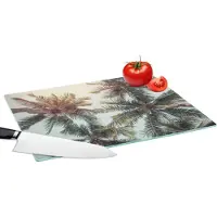 KitchenYeah Glazen Snijplank - 39x28 - Palmboom - Zomer - Tropisch - Snijplanken Glas