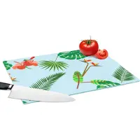 KitchenYeah Glazen Snijplank - 39x28 - Patronen - Planten - Jungle - Bloemen - Snijplanken Glas
