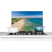 KitchenYeah Spatscherm keuken 60x40 cm - Kookplaat achterwand Zee - Noorwegen - Kleuren - Muurbeschermer - Spatwand fornuis - Hoogwaardig aluminium