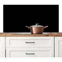 KitchenYeah Spatscherm keuken 120x60 cm - Kookplaat achterwand zwart - Zwarte muurbeschermer hittebestendig - Spatwand fornuis - Hoogwaardig aluminium - Aanrecht decoratie - Keukenaccessoires