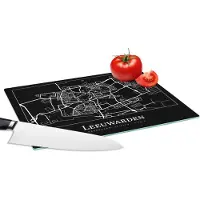 KitchenYeah Glazen Snijplank - 28x20 - Stadskaart - Leeuwarden - Kaart - Plattegrond - Snijplanken Glas