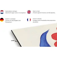 KitchenYeah Spatscherm keuken 120x80 cm - Kookplaat achterwand Bloem - Plant - Rood - Blauw - Muurbeschermer - Spatwand fornuis - Hoogwaardig aluminium