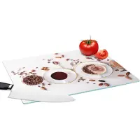 KitchenYeah Glazen Snijplank - 39x28 - Koffie - Koffiebonen - Chocolade - Snijplanken Glas