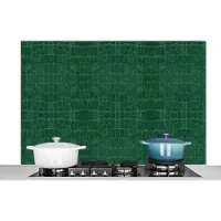 KitchenYeah Keuken spatwand - Spatscherm - Leer - Groen - Dierenhuid - Structuur - 120x80 cm - Achterwand