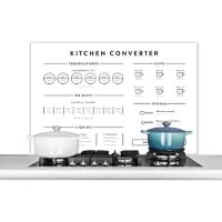 KitchenYeah Spatscherm keuken 100x65 cm - Kookplaat achterwand Keuken - Koken - Handleiding - Maatbeker - Maatlepel - Muurbeschermer - Spatwand fornuis - Hoogwaardig aluminium
