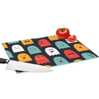 KitchenYeah Glazen Snijplank - 39x28 - Patroon - Pacman - Games - Spook - Jongens - Kinderen - Kids - Snijplanken Glas