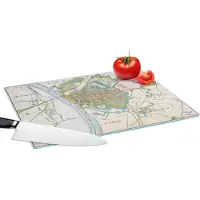 KitchenYeah Glazen Snijplank - 39x28 - Plattegrond - Nederland - Historisch - Snijplanken Glas