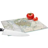 KitchenYeah Glazen Snijplank - 28x20 - Plattegrond - Nederland - Historisch - Snijplanken Glas
