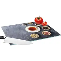 KitchenYeah Glazen Snijplank - 39x28 - Thee - Kruiden - Specerijen - Keuken - Snijplanken Glas