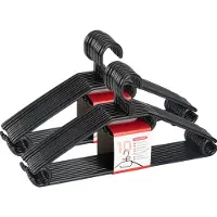 PlasticForte Kledinghangers - 20x - zwart - kunststof - 40,5 cm - kledingkast opruimen - draaibare haak