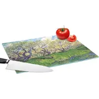 KitchenYeah Glazen Snijplank - 39x28 - Boomgaard met bloeiende pruimenbomen - Vincent van Gogh - Snijplanken Glas