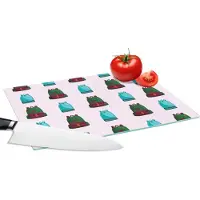 KitchenYeah Glazen Snijplank - 28x20 - Rugzak - Patronen - Retro - Pastel - Snijplanken Glas