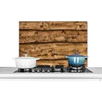 KitchenYeah - Spatscherm keuken - Spatbord - Plank - Hout - Rustiek - Keuken - Spatwand - 90x60 cm