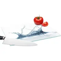 KitchenYeah Glazen Snijplank - 28x20 - Druppels water bij een plons - Snijplanken Glas