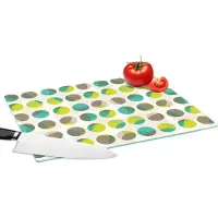 KitchenYeah Glazen Snijplank - 39x28 - Cirkel - Groen - Patroon - Snijplanken Glas