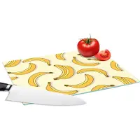 KitchenYeah Glazen Snijplank - 28x20 - Fruit - Design - Banaan - Snijplanken Glas
