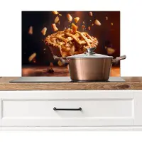 KitchenYeah Spatscherm keuken 70x50 cm - Kookplaat achterwand Appel - Taart - Warm - Eten - Muurbeschermer - Spatwand fornuis - Hoogwaardig aluminium