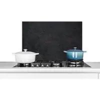 KitchenYeah Spatscherm keuken - Beton design - Grijs - Zwart - Industrieel - Keuken achterwand - Spatwand - 60x40 cm - Aluminium