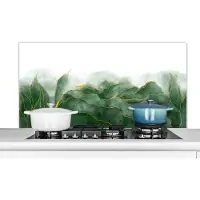 KitchenYeah Spatscherm keuken 120x60 cm - Kookplaat achterwand Marmer - Groen - Luxe - Goud - Marmerlook - Muurbeschermer - Spatwand fornuis - Hoogwaardig aluminium