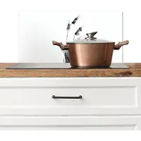 KitchenYeah Spatscherm keuken 70x30 cm - Kookplaat achterwand Minimalistisch - Stelen - Wit - Muurbeschermer - Spatwand fornuis - Hoogwaardig aluminium