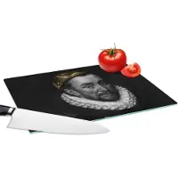 KitchenYeah Glazen Snijplank - 28x20 - Willem van Oranje - Adriaen Thomasz - Goud - Snijplanken Glas