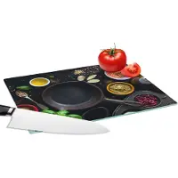 KitchenYeah Glazen Snijplank - 28x20 - Kruiden - Groente - Pan - Snijplanken Glas