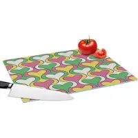 KitchenYeah Glazen Snijplank - 39x28 - Hart - Retro - Patronen - Snijplanken Glas