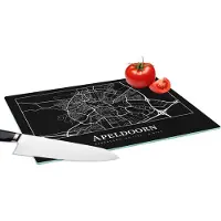 KitchenYeah Glazen Snijplank - 39x28 - Apeldoorn - Stadskaart - Plattegrond - Kaart - Snijplanken Glas