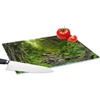 KitchenYeah Glazen Snijplank - 39x28 - Natuur - Water - Jungle - Bos - Tropisch - Snijplanken Glas
