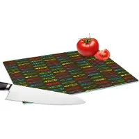 KitchenYeah Glazen Snijplank - 28x20 - Potloden - Patronen - Stift - Regenboog - Snijplanken Glas