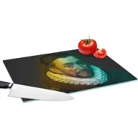 KitchenYeah Glazen Snijplank - 39x28 - Willem van Oranje - Adriaen Thomasz - Geel - Snijplanken Glas