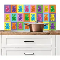 KitchenYeah Spatscherm keuken 100x50 cm - Kookplaat achterwand Art- Snoep - Kleurrijk - Muurbeschermer - Spatwand fornuis - Hoogwaardig aluminium