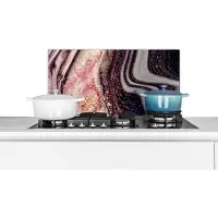 KitchenYeah Spatscherm keuken 70x30 cm - Kookplaat achterwand Marmer - Roze - Goud - Glitter - Marmerlook - Muurbeschermer - Spatwand fornuis - Hoogwaardig aluminium