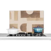 KitchenYeah Spatscherm keuken 80x55 cm - Kookplaat achterwand Abstract - Puzzel - Vormen - Kleuren - Muurbeschermer - Spatwand fornuis - Hoogwaardig aluminium