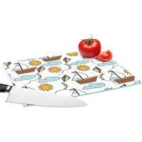 KitchenYeah Glazen Snijplank - 28x20 - Vlieger - Zomer - Boot - Patroon - Snijplanken Glas