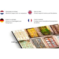 KitchenYeah Spatscherm keuken 120x80 cm - Kookplaat achterwand Deuren - Architectuur - Vintage - Collage - Muurbeschermer - Spatwand fornuis - Hoogwaardig aluminium