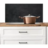 KitchenYeah Spatscherm keuken - Beton design - Grijs - Zwart - Industrieel - Keuken achterwand - Spatwand - 90x45 cm - Aluminium