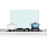 KitchenYeah Spatscherm keuken 70x50 cm - Kookplaat achterwand Inductie beschermer - Leer - Blauw - Dierenhuid - Muurbeschermer - Spatwand fornuis - Hoogwaardig aluminium