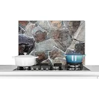 KitchenYeah Spatscherm - Koken - Grind - Keien - Keuken achterwand - Natuursteen - Aarde - Steen - Spatwand - 90x60 cm